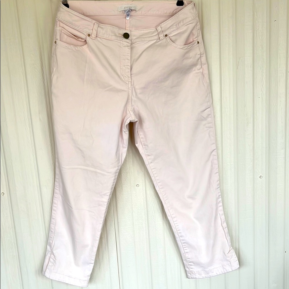 CHICOS Light Pink Blush High-Rise Cropped‎ Pants Womens 1.5